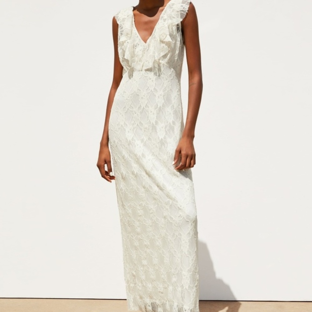 Zara Lace Long Dress Size small NWT